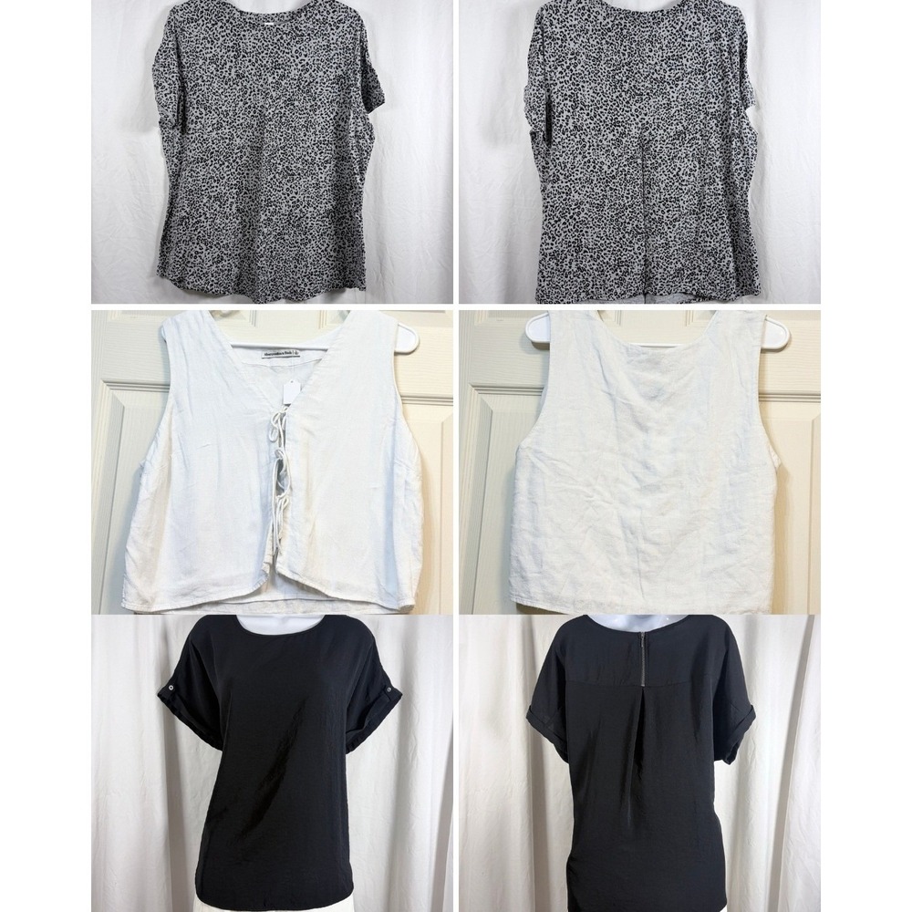 Women's Size Large Tops Bundle Abercrombie Old Navy Maurice Casual Blouses Lot 3